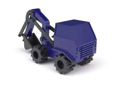 Children toy plasticky truck 04 3D model