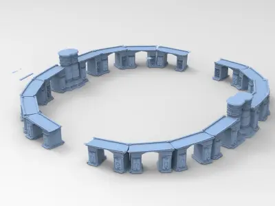 Dragon Master Shinto tower garden steps small 3D model