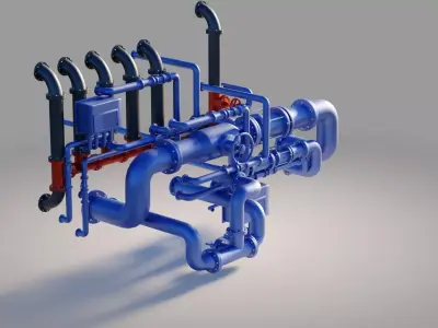 Industrial Pipes set 3D model