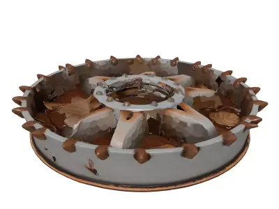 Weathered Spiked Landmine Prop 3D model