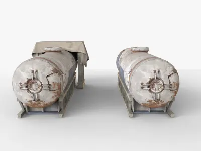 Old Gas Tank Low-poly 3D model