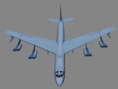 USAF B-52 bomber 3d model low-poly Low-poly 3D model