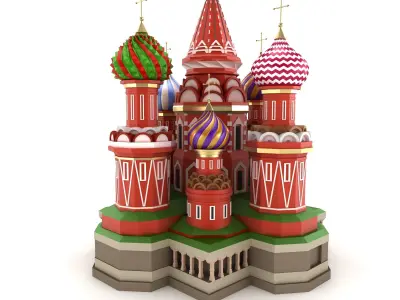 Moscow Cathedral Russian famous symbol 3D model