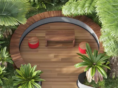 HQ HOTEL Outdoor Plants Set Free 3D model