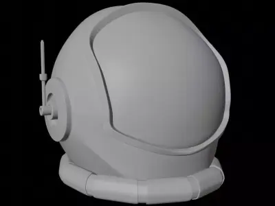 Astronaut Helmet Low-poly 3D model