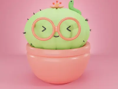 Pinky Cactus Free 3D model