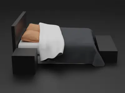 Minimalism Bed Design Free 3D model