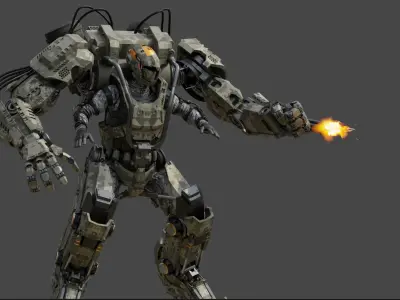 Tactical Exo Suit Model  Low-poly 3D model
