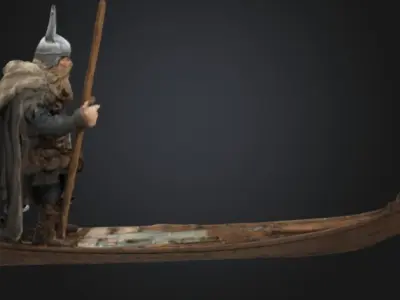 Viking Canoeing 3D print model