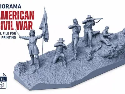 American Civil War Battle Diorama STL File for 3D Printing 3D print model