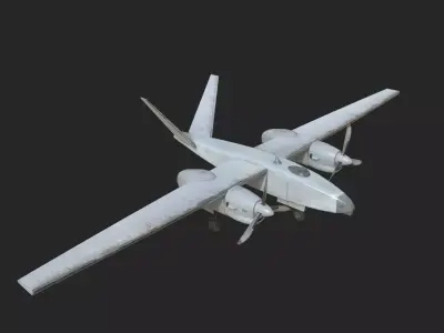 Russian Air Force Altair Altius-U UAV Low-poly 3D model