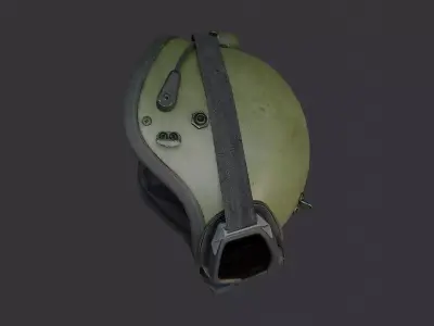 Russian Army Gas Mask Helmet with Goggles Low-poly 3D model