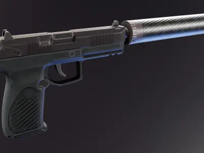 Udav SR2 Pistol Low-poly 3D model