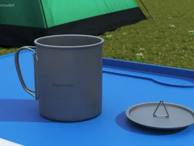 Camping Titanium Mug 3D model