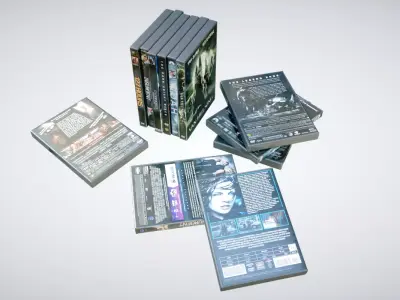 DVD Boxes Low-poly 3D model