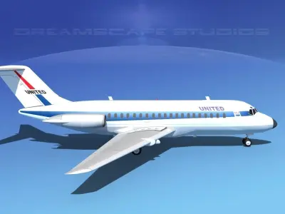 Douglas DC-9-20 United Airlines 1 3D model
