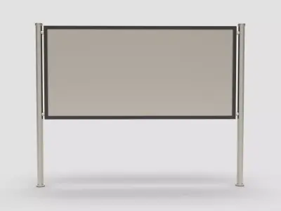 Style advertisement close to a urban street in city 3D model