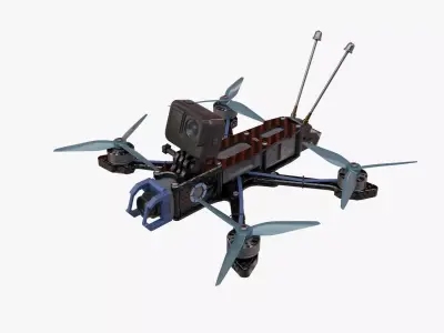 FPV Drone Low-poly 3D model