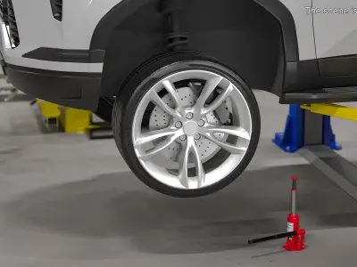 Sport Car Wheel with Grey Caliper 3D model