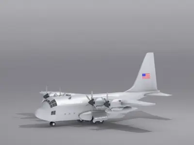 Lockheed C-130 Hercules  Low-poly 3D model