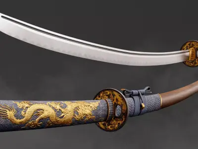 Dragon Blade - Katana Low-poly 3D model