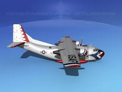 Fairchild C-123B Provider USAF Thunderbirds 3D model