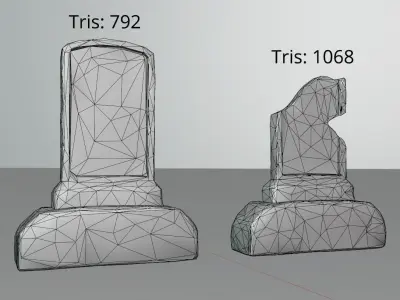 Hand Sculpted cemetery gravestones part 1 Low-poly 3D model