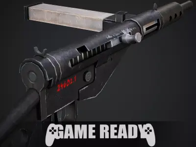Sten Submachine Gun - Low Poly Game Ready Low-poly 3D model
