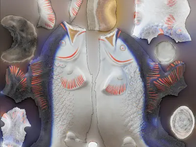 Fish Statuette Low-poly 3D model