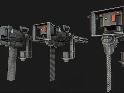 M134 machinegun Low-poly 3D model