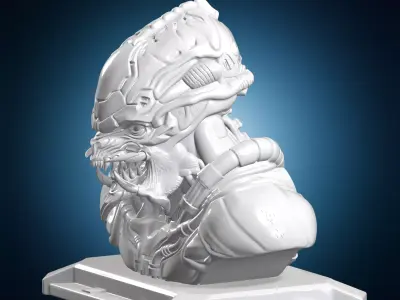 Alien Overlord Bust 3D Print Model 3D print model