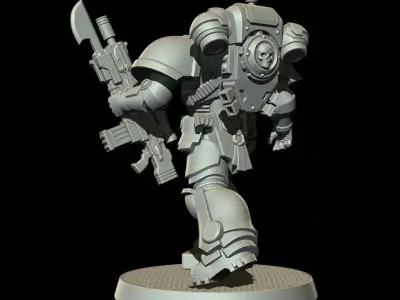 Sci-Fi Heavy Trooper STL Modular Power Armor 32mm Miniature V6 3D print model