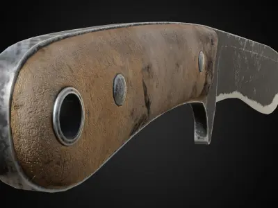 Machete knife Free low-poly 3D model