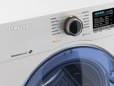 Samsung White Front Load Clothes Dryer 3D model
