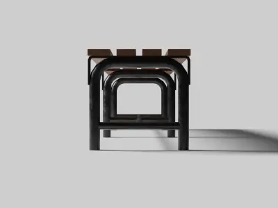 Garden Chair Low-poly 3D model get
