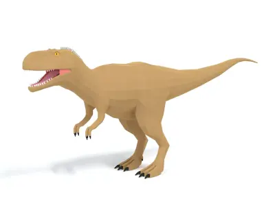 Low Poly Cartoon Abelisaurus Dinosaur Low-poly 3D model