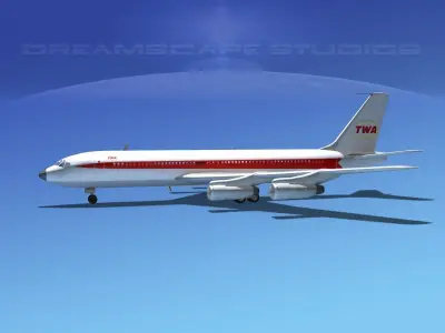 Boeing 707 TWA 3D model