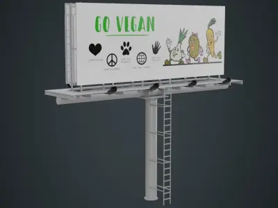 Billboard 1A Low-poly 3D model