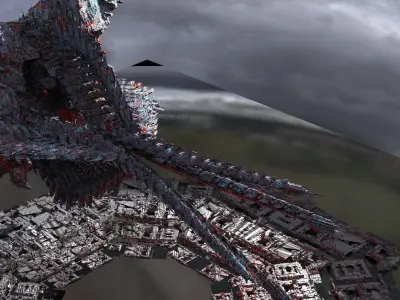 Dragon Bone Flying Mountain ship 3D model