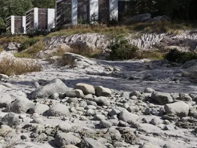  Pile of Small, Smooth Beach Rock Model 