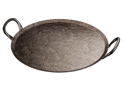  Round Hammered Iron Tray Model 