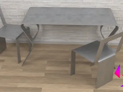 Metal table for the kitchen Free 3D model