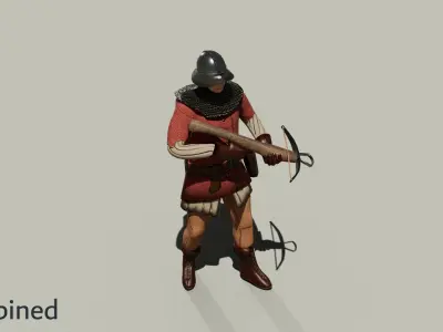 Crossbowman Rigged Low-poly 3D model