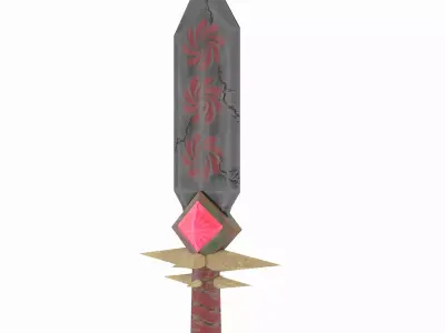 Dagger Or Sword Piercing Low-poly 3D model