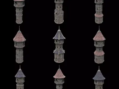 MAGE WIZARD TOWER ANCIENT MAGIC TURRET CASTLE SORCERY AAA Low-poly 3D model