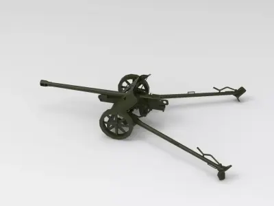 German Anti-Tank Gun 3D model