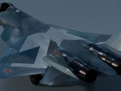 Sukhoi SU-57 fifth gen Fighter Jet 3D model