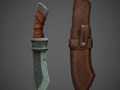 Magnus Knife Stylized Low-poly 3D model Low-poly 3D model