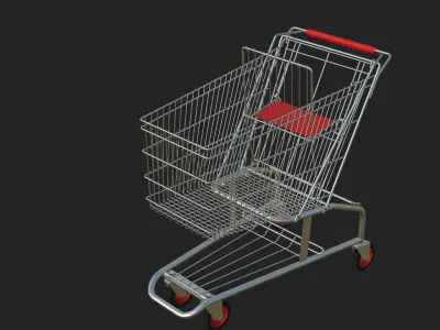 5 shopping cart Dirty Pack Low-poly 3D model