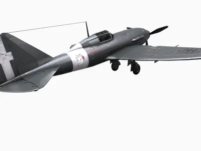 Plane Reggiane Re 2005  Low-poly 3D model